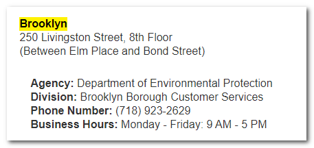 Brooklyn DEP Borough location