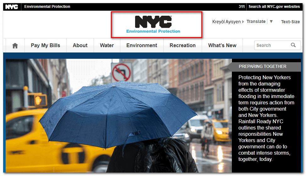 Nyc DEP official website for checking NYC water bill payment history