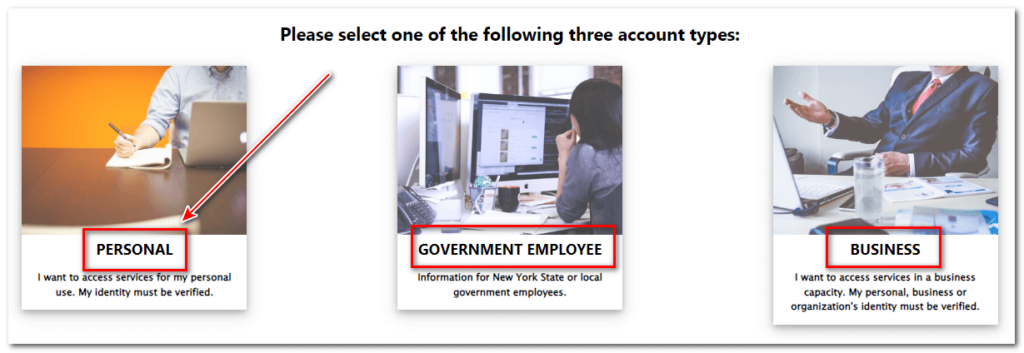 NY.gov ID personal account registration process for LIHWAP