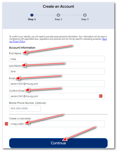 NY.gov ID personal account information filling up